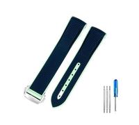 FNDWJ Bracelet de montre en Silicone, 20mm, pour Omega Swatch Planet Joint Name Series, couleur assortie, Interface Arc, étanche, remplacement des bracelets de montre(Blue green-Steel-Z3)