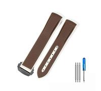 FNDWJ Bracelet de montre en Silicone, 20mm, pour Omega Swatch Planet Joint Name Series, couleur assortie, Interface Arc, étanche, remplacement des bracelets de montre(Brown-Black-Z3)