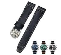 FNDWJ Bracelet en cuir de vachette de 21 mm et 20 mm pour montres d'aviateur IWC et bracelets portugais, accessoires de bracelet de montre bleu, outil pour homme, 20mm, Acétate, Pas de gemme
