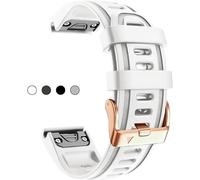 FNDWJ Bracelet en silicone souple de 20 mm pour Garmin fenix 5S/5S Plus/6S/7S/Instinct 2S/D2, rapide avec boucle en or rose, accessoire de bracelet imperméable et respirant(White 5.3"-7.8")