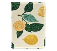 FNETJXF Étui de passeport pour femme, en cuir synthétique, essentiels de voyage pour homme et femme, fleur de citron, Motif 1918, 10x14cm/4x5.5 in