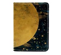 FNETJXF Étui portefeuille pour passeport pour homme et femme, couverture de passeport de voyage, essentiels de voyage pour les vacances, lune nocturne, étoile, loup, Motif 3643, 11.5x16.5cm/4.5x6.5 in
