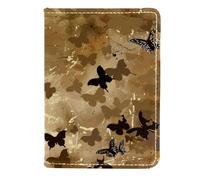 FNETJXF Étui portefeuille pour passeport pour homme et femme, protection de passeport de voyage, carnet de passeport, fille papillon rétro, Motif 1054, 11.5x16.5cm/4.5x6.5 in