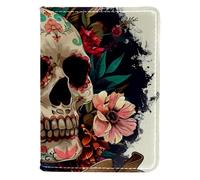 FNETJXF Étui pour passeport, étui de passeport, étui de passeport, jour des morts, tête de mort rétro fleur, Motif 122, 10x14cm/4x5.5 in