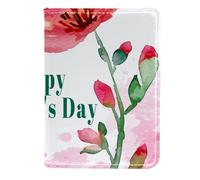 FNETJXF Étui pour passeport, portefeuille pour passeport, accessoires essentiels de voyage, motif floral Happy Mother's Day, Motif 1502, 11.5x16.5cm/4.5x6.5 in