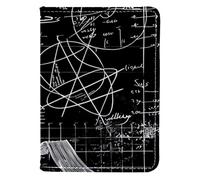 FNETJXF Porte-passeport pour homme, étui de passeport en simili cuir, jolie housse de passeport pour femme/homme, équations mathématiques tableau noir, Motif 2378, 10x14cm/4x5.5 in