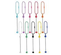 Fnfhsa 10 Pièces de Pendentifs de Sac, Chaîne Ronde, Accessoire de Bricolage, Fermeture Éclair Perlée Faite à la Main, Accessoires de Bureau Décoratifs à Perles