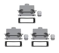 Fnfhsa 3X Rectangulaire H24B-He-024-1 Connecteurs à Usage Intensif Puissance 24 Broches Ligne de Noyaux Pieds à Vis 16A 500V Prise D'Aviation Prise,139X43X72Mm