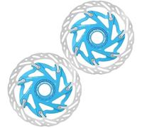 FNFTOEZGY Compatible avec Le Rotor de Frein de vélo à Verrouillage Central Ultra-léger MEROCA, 140/160mm for VTT et vélo de Route, Disque de Dissipation thermique/158(BLUE-160-2PC)