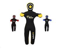 FNine MMA Grappling Dummy, for Judo, Wrestling, Brazilian Jiu Jitsu, Submission and Throwing UNFILLED Canvas Bag (Black and Yellow, 59")