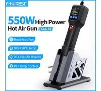 FNIRSI SAG-55 Micro pistolet à Air chaud 550W avec support BGA retouche LCD sèche-cheveux numérique pistolet thermique à souder pour outils de réparation de soudage SAG-55 Pro Set-EU