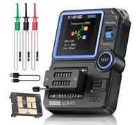 FNIRSI Testeur de transistors LCR-P1, testeur de condensateur transistor MOSFET, testeur de composants électroniques SMD, diode triode Zener résistance diode inductance test de batterie LCR mètre MOS