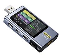 FNIRSI USB-Tester 4-28V 7A LCD-Display USB-A & USB-C, Spannungs-Stromprüfer Multimeter, Kapazitäts- & Restwelligkeitsmessung mit App-Software, Schnellladeerkennung,PD2.0/PD3.0, QC2.0/QC3.