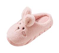 FNKDOR Chausson Femme Pantoufles pelucheuses Pantoufles Amusantes antidérapantes en Fourrure Chaussures de Chambre Douces et Confortables Pantoufles d'hiver moelleuses pour intérieur(Rose,40)