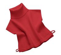 FNKDOR Faux col Roulé pour Homme et Femme Empiècement col Roulé Amovible Unisexe Épaule Cache Cou Coton Coupe Vent Doux et Agréable pour la Peau Respirant et Chaud(Rouge,Taille unique)