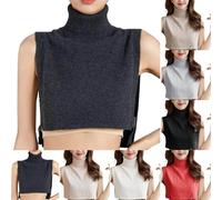 FNKDOR Faux col Roulé pour Homme et Femme Empiècement col Roulé Amovible Unisexe Épaule Cache Cou Coton Coupe Vent Doux et Agréable pour la Peau Respirant et Chaud(Le noir,Taille unique)