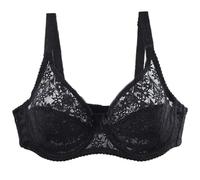 FNKDOR Soutien Gorge avec Armature Femme BrassièRe Dentelle Push Up Soutien-Gorge Grandes Tailles Couleur Unie Lingerie Française Bralette A La Mode Classique De Base Casual Bra(Le Noir,85C)