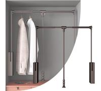FnnEmg Barre Penderie Escamotable, Tringle À Vêtements, Métal, Chrome, 30 Kg, 89-121cm, Montage Mural
