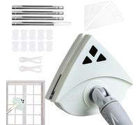 FnnEmg Lave Vitre Magnétiqu,Lave vitre magnétique Double vitrage,Double Latérale Magnétique Nettoyant pour Vitres pour vitres vitrées 3-8mm, avec Corde Anti-Chute-Vert Clair