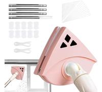 FnnEmg Lave Vitre Magnétiqu,Lave vitre magnétique Double vitrage,Double Latérale Magnétique Nettoyant pour Vitres pour vitres vitrées 3-8mm, avec Corde Anti-Chute-Rose Clair