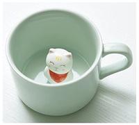 FnnEmg Mugs Et Tasses À Café Céramique créative céramique céramique Mignon Animal café Lait Tasse Tasse à thé 220 ML de nouveauté Cadeaux d'anniversaire Tasses Tasse À Café (Size : Cat)