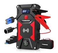 FNNEMGE Aide au démarrage Powerbank 6000 A (tous les essences et jusqu'à 10,0 l diesel) 12 V Booster de batterie de voiture et câble de démarrage intelligent.