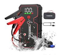 FNNEMGE Booster Batterie, 5000A 23800mAh Jump Starter, Démarrage de Voiture (jusqu'à Tout Le Essence, Moteur Gazole 8,0L), avec Port de Charge USB, lumière LED, HD Écran Large.