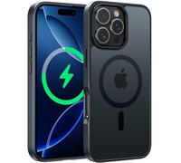 FNTCASE Coque de protection pour iPhone 16 Pro - Dos magnétique mat translucide - Coque fine pour téléphone portable standard militaire - Protection contre les chutes - Anti-chocs - Robuste -