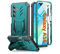 FNTCASE Coque de protection pour Samsung Galaxy A16-5G : Coque de protection de qualité militaire résistante aux chutes, avec support, en TPU mat texturé, robuste, résistante aux chocs, coque de