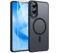 FNTCASE Coque de protection pour Samsung Galaxy S25 Edge : S25 Edge, magnétique mat, robuste et résistant aux chocs, classe militaire anti-chute, dos rigide, anti-traces de doigts (noir)