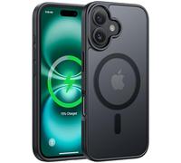 FNTCASE Coque iPhone 16 de Téléphone: Coque Magnétique Translucide Mate Antichoc Mince - Étui de Protection Rigide Anti-Chute de Qualité Militaire Anti-Empreintes Digitales (Noir/6,1 Pouce)