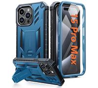 FNTCASE Coque pour iPhone 15 Pro-Max: Antichoc Housse avec Support pour iPhone 15 Pro Max Shock-Absorption Case Cover Anti-Rayures Protection Militaire 360 Degrés Résistante Étui Bumper 6,7 Pouces