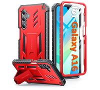 FNTCASE Coque pour Samsung Galaxy A16 5G : avec [protection d'écran intégrée et béquille] [protection de qualité militaire contre les chutes] Coque de protection intégrale en TPU résistant aux chocs