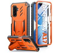 FNTCASE Coque pour Samsung Galaxy A17-5G : coque de protection de qualité militaire anti-chute avec béquille | TPU mat texturé robuste résistant aux chocs | Coque de protection robuste (orange)
