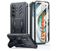 FNTCASE Coque pour Samsung Galaxy A57 avec protection d'écran intégrée | Support robuste, protection militaire de 6 m, texture mate, coque en TPU résistante aux chocs, noir