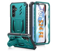 FNTCASE Coque pour Samsung Galaxy S24-FE : Coque de Protection de qualité Militaire Anti-Chute avec béquille | TPU Mat texturé Robuste résistant aux Chocs | Coque de Protection Robuste pour téléphone