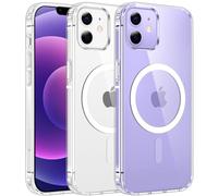 FNTCASE Coque transparente pour iPhone 12 : coque magnétique de qualité militaire pour iPhone 12 Pro, protection contre les chutes, anti-jaunissement, robuste, durable, antichoc (transparent)