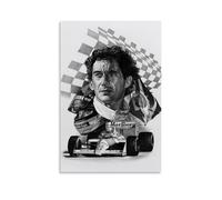 FNWNJNG Ayrton Senna Poster noir et blanc Peinture décorative sur toile pour salon, chambre à coucher, art mural, impression d'image moderne, décoration de salle familiale, 30 x 45 cm