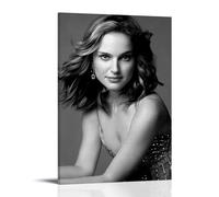 FNWNJNG Natalie Portman Poster noir et blanc peinture décorative sur toile, pour salon, chambre à coucher, art mural, impression photo, moderne, décoration de salle familiale, 60 x 90 cm