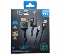 FNX Kit de charge et de connexion Stealth Premium pour PlayStation 5 | Câble HDMI de charge rapide de 2 m avec connexions plaquées or 24 carats et Ethernet | Câble de lecture et de charge magnétique