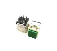 FNYUVNFAF 1PC Green Open 17MM Square Push-Button Switch KD2-22 Self-Reset with Light 3V 8 pins