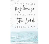 FNYUVNFAF As For Me and My House We Will Serve The Lord Sign, Joshua 24:15 Scripture Art on Distressed Wood, Beach-Inspired Pastel Hues, Ready to Hang Unframed,08x12inch(20x30cm)