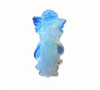 FNYUVNFAF Crystal Angel Figurine - 4.3 × 2 1. in Hand-Carved Stone Statue (Opalite, Rose Quartz, Opal, Clear Quartz) for Home Office Spiritual Décor(Opalite)