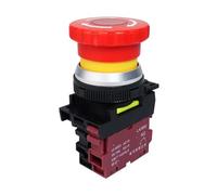 FNYUVNFAF Emergency Stop Switch 30mm LA36M Emergency Stop Push Button Switch Latching Self Locked Mushroom E-Stop Switch 220v 12v 24v(with Red Light,AC220-380v)