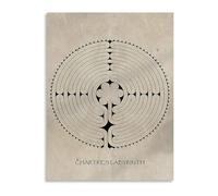 FNYUVNFAF Gothic Labyrinth Metal Wall-Art Vintage Medieval Chartres Cathedral Inspired Design for Study Prayer Room Office Decor 8 X 12 in