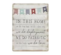 FNYUVNFAF Vintage Metal Sign In This Home We Do Patriotic Rustic Tin Plaque American Pride Wall-Art for Garage Bar or Front Porch 8 X 12 inch