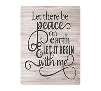 FNYUVNFAF World Peace Quote Metal Tin Sign Let There Be Peace On Earth Let It Begin With Me Rustic Wall Decor for Home Office 8 X 12 inch