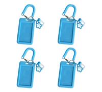 Fo 4pcs Porte-clés léger avec Poche pour Carte intégrée Accent étoile avec Corde à Ressort pour Cartes clés Porte-Badge de Transport Compact avec Manchon de Protection Porte-clés