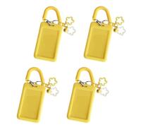 Fo 4pcs Porte-clés léger avec Poche pour Carte intégrée Accent étoile avec Corde à Ressort pour Cartes clés Porte-Badge de Transport Compact avec Manchon de Protection Porte-clés