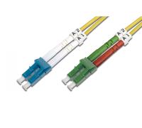 FO patch cord, duplex, LC (APC) to LC (PC) SM OS2 09/125 µ, 2 m